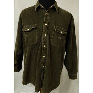 Vintage Siegfried Mens Large Green Corduroy Button Up Heavyweight Shirt Jacket